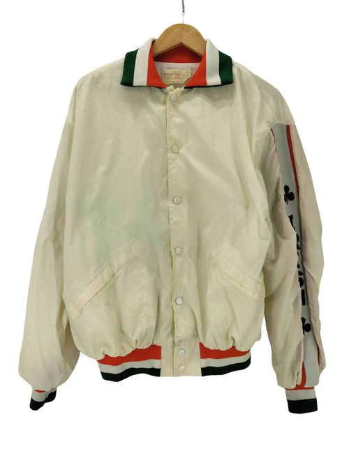 キングルイ King louie 70-80S USA製 プリント 白タグ PROFIT IRISH アイリッシュ アーム ロゴ リブライン ナイロン コーチ ジャケット メンズ import:XL